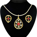 Soha Fashion Red Austrian Stone Pendant Set - 2200709