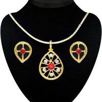 Soha Fashion Red Austrian Stone Pendant Set - 2200709