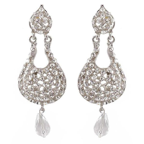 Tip Top Fashions Austrian Stone Gold Plated Dangler Earrings - 1300903