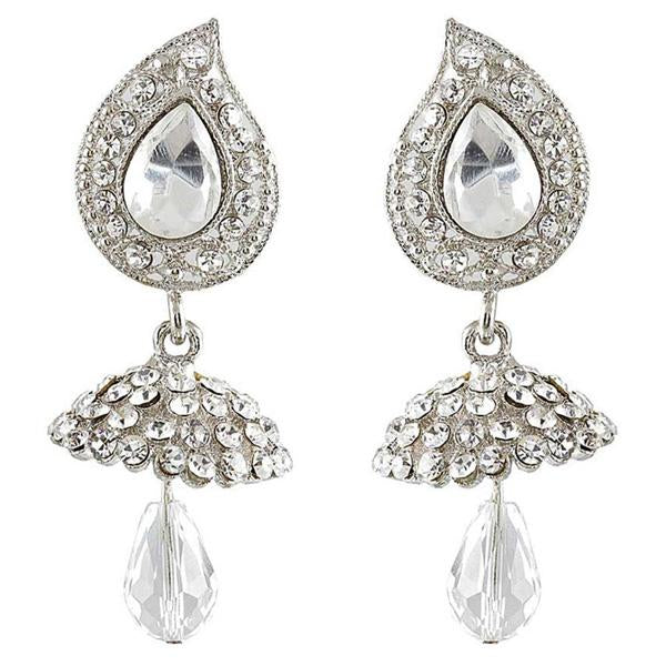 Soha Fashion Austrian Stone Silver Plated Dangler Earrings - 1300914