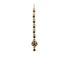 Soha Fashion Green & Red Austrian Stone Maang Tikka - 1501603B