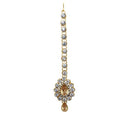 Soha Fashion White Austrian Stone Gold Plated Maang Tikka - 1501604A