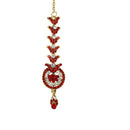 Soha Fashion Red Austrian Stone Gold Plated Maang Tikka - 1501605A