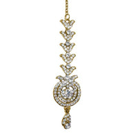 Soha Fashion White Austrian Stone Gold Plated Maang Tikka - 1501605C