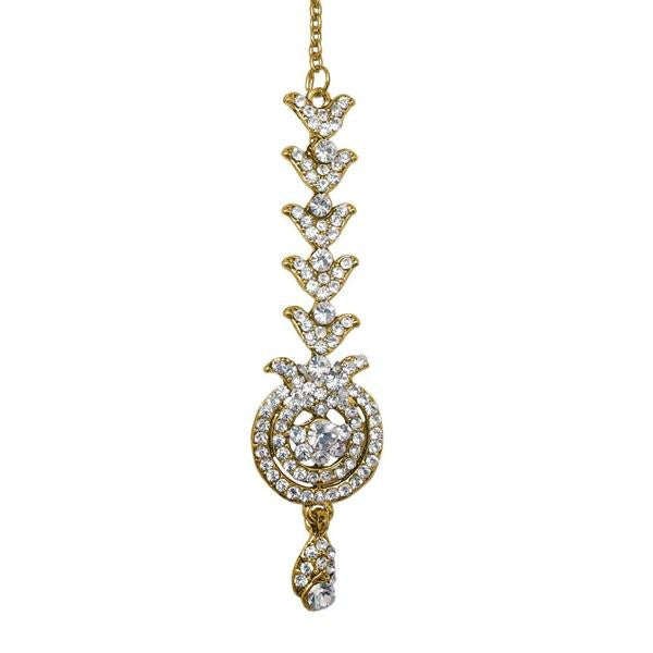 Soha Fashion White Austrian Stone Gold Plated Maang Tikka - 1501605C