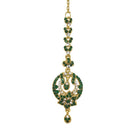 Soha Fashion Green Austrian Stone Gold Plated Maang Tikka - 1501606F