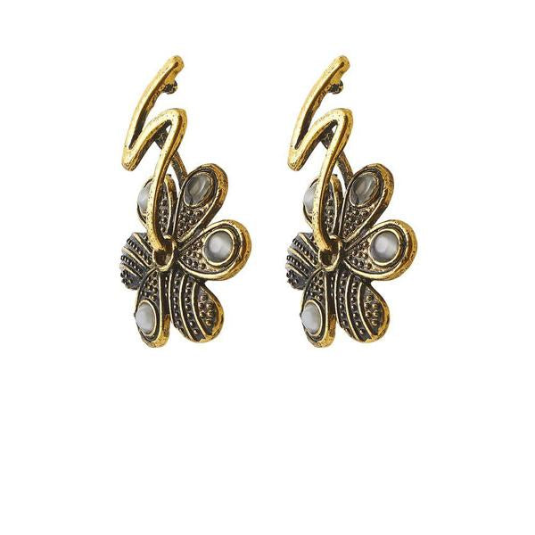 The99Jewel Antique Gold Plated Dangler Earrings - 1306514