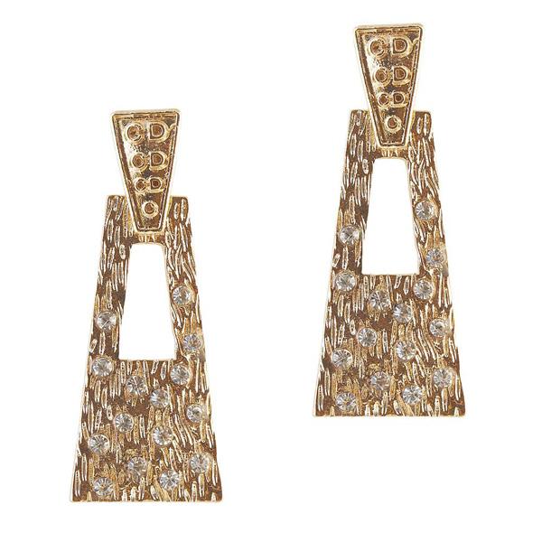 The99Jewel Stone Gold Plated Dangler Earring - 1306602