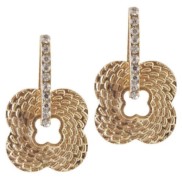 The99Jewel Stone Gold Plated Dangler Earring - 1306605