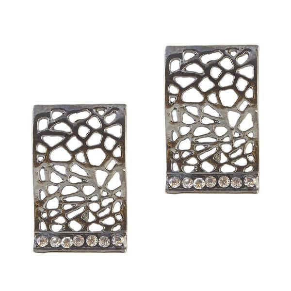 The99Jewel Stone Rhodium Plated Dangler Earring - 1306609