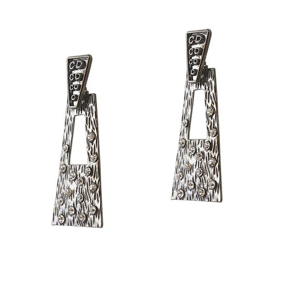 The99Jewel Stone Rhodium Plated Dangler Earring - 1306612