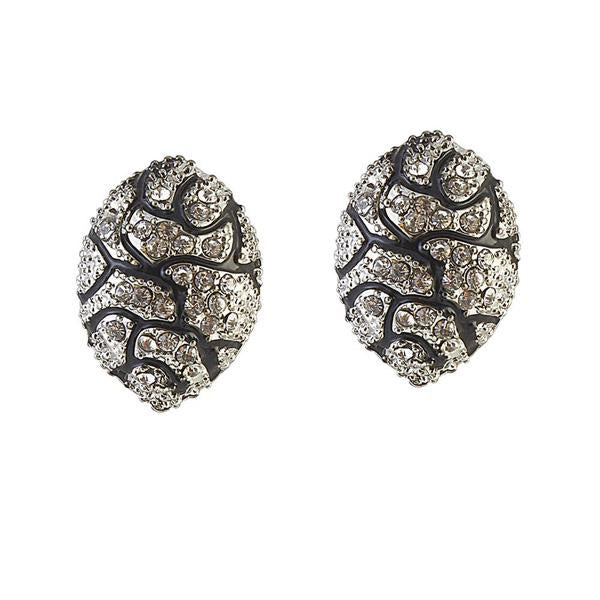 The99Jewel Stone Heart Rhodium Plated Stud Earring - 1306633