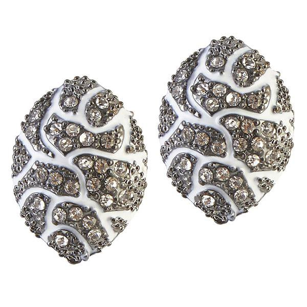 The99Jewel Stone Rhodium Plated Stud Earring - 1306635