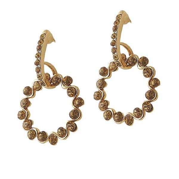 The99Jewel Austrian Stone Gold Plated Dangler Earring - 1306707