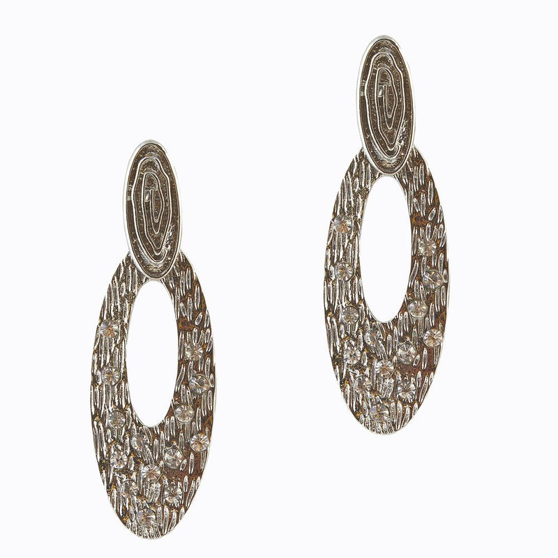The99Jewel Zinc Alloy Silver plated Stone Dangler Earring - 1306642