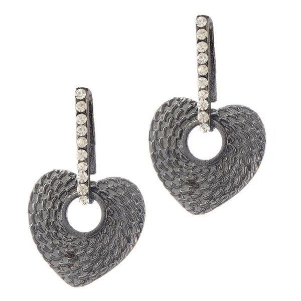The99jewel Rhodium Plated Stone Dangler Earrings - 1306610