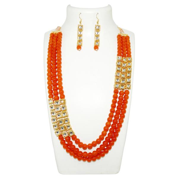 Vivant Charms Meenakari Beads Kundan Reversible Necklace Set - 2800305