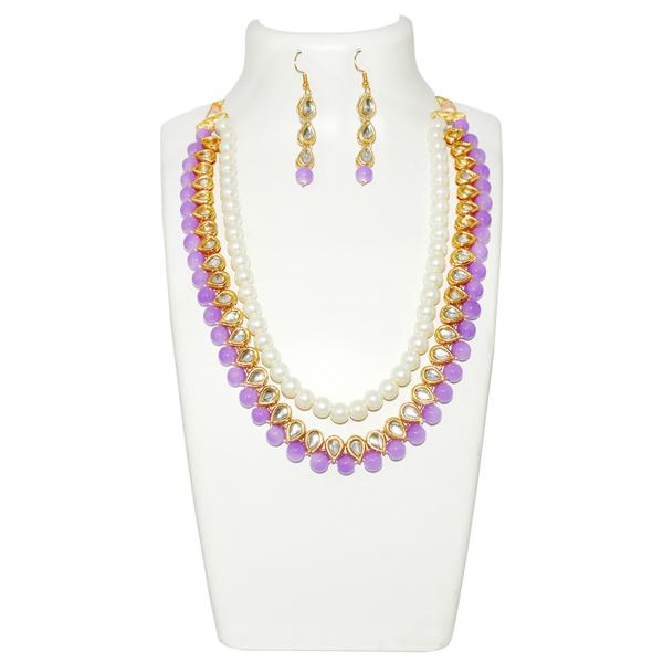 Vivant Charms Meenakari Beads Kundan Reversible Necklace Set - 2800307
