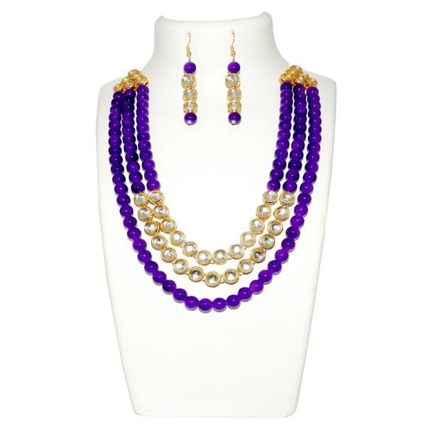 Vivant Charms Meenakari Beads Kundan Reversible Necklace Set - 2800308