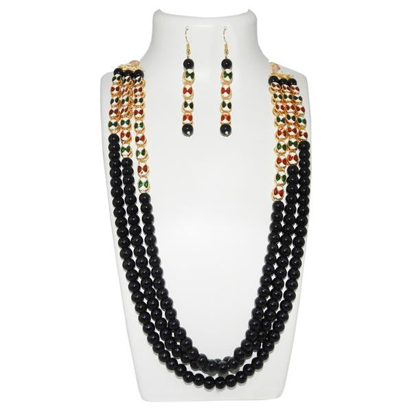 Vivant Charms Meenakari Beads Kundan Reversible Necklace Set - 2800309