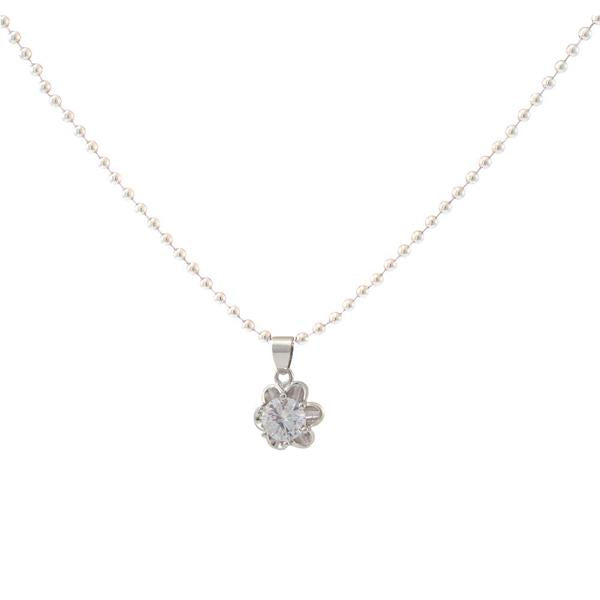 The99Jewel Austrian Stone Silver Plated Chain Pendant - 1200943