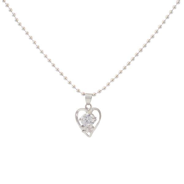 The99Jewel Austrian Stone Silver Plated Chain Pendant - 1200958