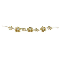 Apurva Pearls Stone Gold Plated Double Floral Design Hair Brooch - 1502210A