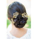 Apurva Pearls Stone Gold Plated Hair Brooch - 1502019A