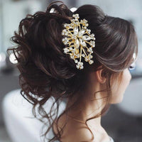 Apurva Pearls Stone Gold Plated Hair Brooch - 1502213A