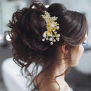 Apurva Pearls Stone Pearl Gold Plated Hair Brooch - 1502215A