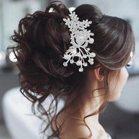 Apurva Pearls Stone Pearl Silver Plated Hair Brooch - 1502215B