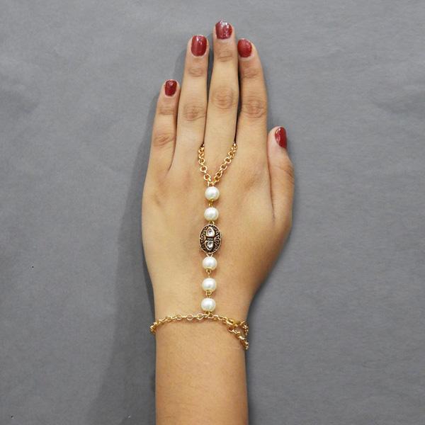 Tip Top Fashions Austrian Stone And Pearl Hand Harness - 1503112