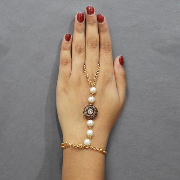 Tip Top Fashions Austrian Stone And Pearl Hand Harness - 1503117