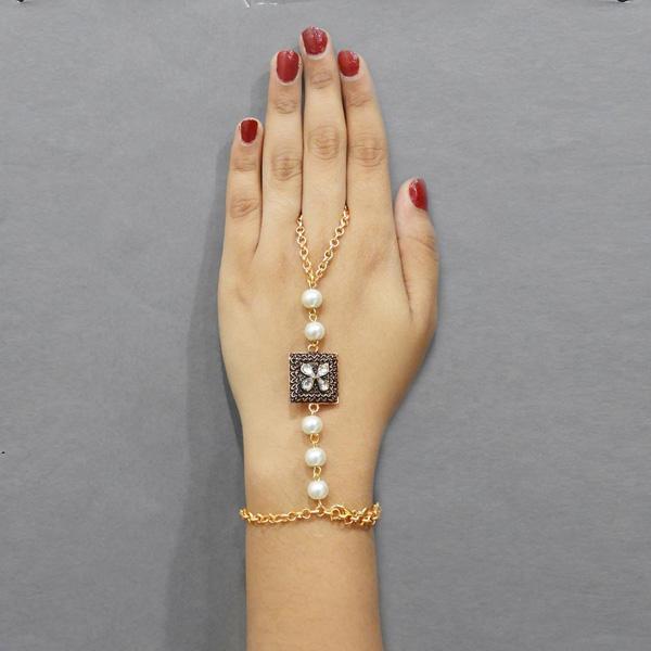 Apurva Pearls Austrian Stone And Pearl Hand Harness - 1503128