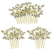 Apurva Pearls Stone Gold Plated Hair Brooch - 1502040B