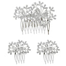 Apurva Pearls Stone Silver Plated Hair Brooch - 1502041A