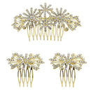 Apurva Pearls Stone Gold Plated Hair Brooch - 1502046B