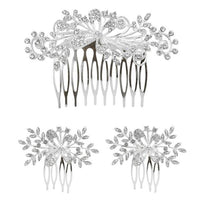 Apurva Pearls Stone Silver Plated Hair Brooch - 1502047A