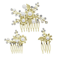 Apurva Pearls Stone Gold Plated Hair Brooch - 1502052B
