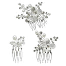 Apurva Pearls Stone Silver Plated Hair Brooch - 1502053A