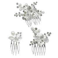 Apurva Pearls Stone Silver Plated Hair Brooch - 1502053A