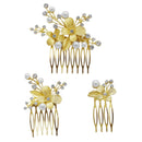 Apurva Pearls Stone Gold Plated Hair Brooch - 1502053B