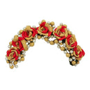 Apurva Pearls Red Floral Design Hair Brooch - 1502241A