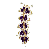 Apurva Pearls Purple Floral Design Hair Brooch - 1502243A