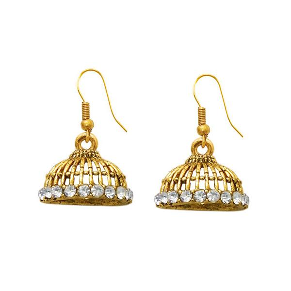 The99Jewel Zinc Alloy Gold Plated Stone Jhumki Earring - 1307501L