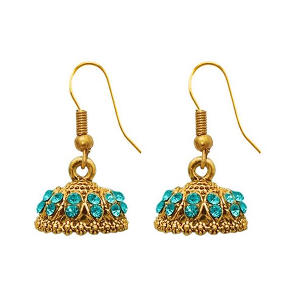 The99Jewel Zinc Alloy Gold Plated Stone Jhumki Earring - 1307502D