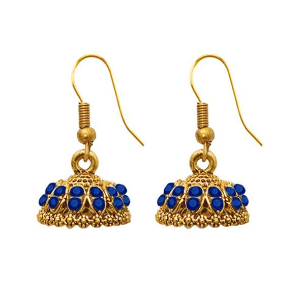 The99Jewel Zinc Alloy Gold Plated Stone Jhumki Earring - 1307502E