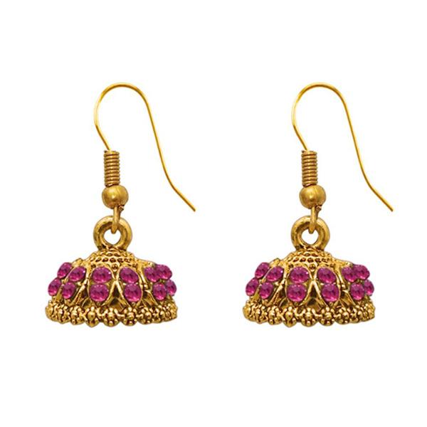 The99Jewel Zinc Alloy Gold Plated Stone Jhumki Earring - 1307502I