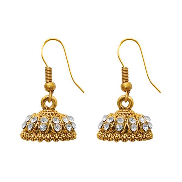 The99Jewel Zinc Alloy Gold Plated Stone Jhumki Earring - 1307502K