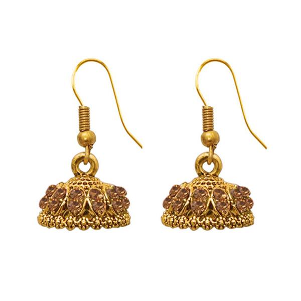 The99Jewel Zinc Alloy Gold Plated Stone Jhumki Earring - 1307502L